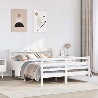 Berkfield Home Bed Frame with Headboard without Mattress White 140x200 cm