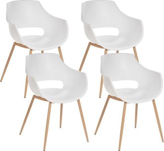 Beliani Beliani - Set of 4 Dining Chairs Modern Minimalistic Plastic Seat White Millers