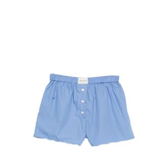 Sporty & Rich Logo-patch Buttoned-front Shorts