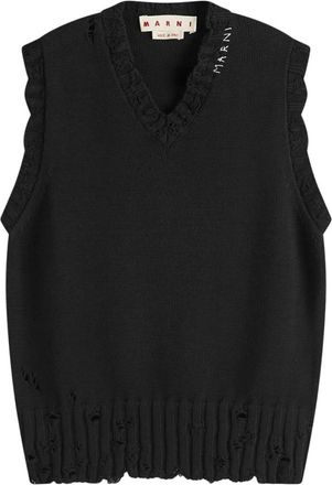 Marni V-Neck Cotton Sweater, Brand Size 48 (US Size 38)