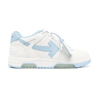 Off-white Schoenen, Heren, Wit, 43 EU, Leer, Witte Sneakers met Blauwe Details