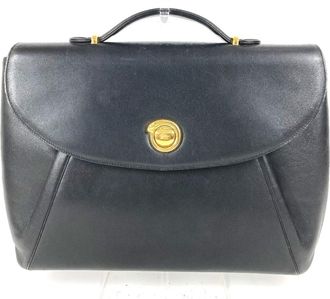 Cartier Panth&egrave;re Black Leather Handbag Tote Bag (Pre-Owned)