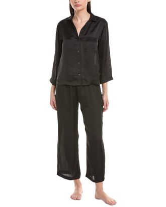 Natori 2pc Ashley Washed Satin Icon Notch Pajama Set