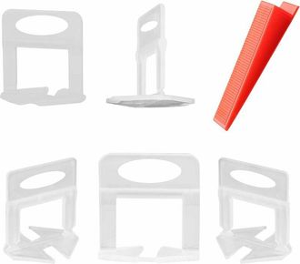 OEM Sistema De Nivelaci&oacute;n Para Baldosas - Clips Espaciadores 1 Mm + Cliquetas De Nivelaci&oacute;n - Para Baldosas De 3 A 12 Mm - 600 Piezas