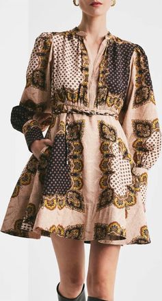 byTiMo Jacquard Mini Dress In Vintage Paisley