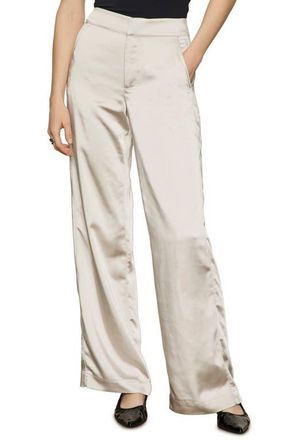 Sanctuary Modern Satin Mid Rise Pants in Silver Grey at Nordstrom, Size 26