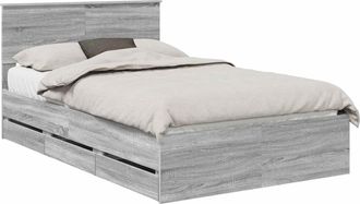 vidaXL Estructura De Cama Gris Sonoma 120 X 190 Cm Madera Ingenieril Vidaxl