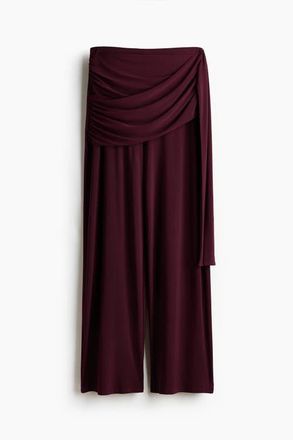 H&M Draped Jersey Trousers in Burgundy at Nordstrom, Size X-Small