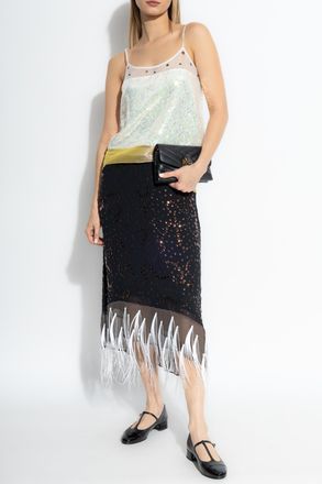 Tory Burch Sequin Top, Womens, Cream