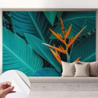 Tulup Carta Da Parati Adesiva - Fotomurale - Facile Da Applicare - Per La Soggiorno - Camera Da Letto - Fiori Frondosi 208x146 Cm