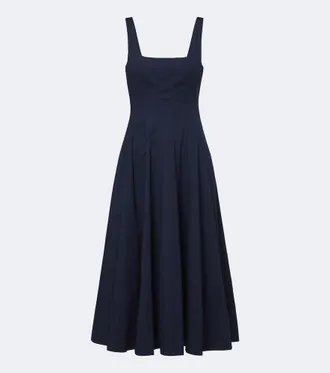 Staud Wells cotton poplin midi dress