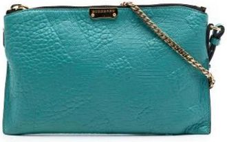 Burberry Pre-owned Chichester Clutch - Dames - Vintage Clutch - Blauw - ONE Size - Leer - Vintage