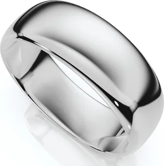 Pompeii3 7mm Dome High Polished Wedding Band 950 Platinum Size Selectable