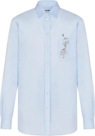 Moschino New Tailoring Classic With Twist Shirt - Dames - Overhemden - Blauw - L - Overhemden