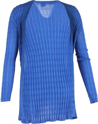 Missoni Knitted Open Cardigan in Blue Cotton