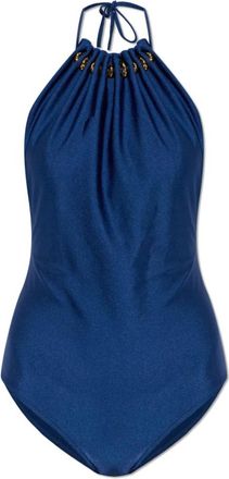 Zimmermann Aster Gathered Beaded One-Piece - female - Zimmermann - Swimsuits - Blue - M - Swimwear