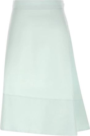 Jil Sander Double Cotton Midi Skirt - Dames - Midirokken - Blauw - 2XS - Katoen - Rokken