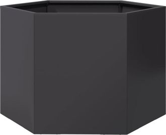 vidaXL Jardinera Hexagonal Acero Negra 69x60x45 Cm Vidaxl