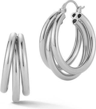 Glaze Jewelry Triple Row Hoop Earrings in Silver at Nordstrom Rack