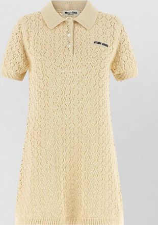 Miu Miu cotton openwork mini knitted dress