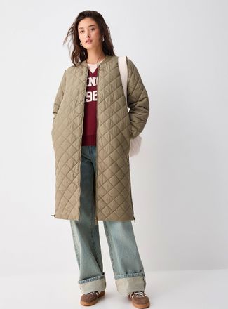 Noisy May Womens Grid pattern puffer jacket