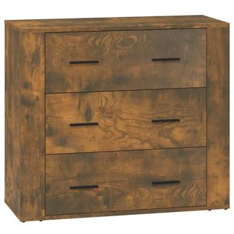Berkfield Home Sideboard Smoked Oak 80x33x70 cm Engineered Wood in Brown | Size: 80 x 33 x 70 cm
