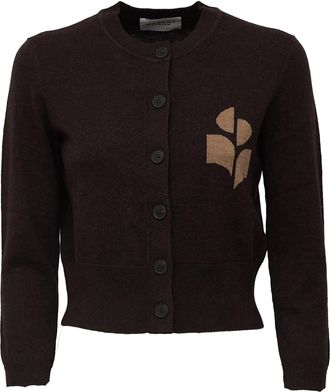 Isabel Marant Newton Logo Cotton Slim Cardigan