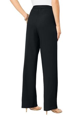 Roaman's Plus Size Wide Leg Bend Over Pant in Black at Nordstrom, Size 12