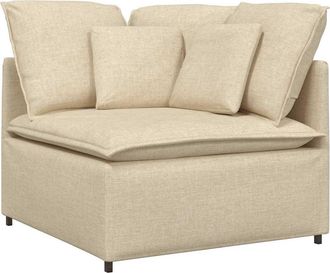 vidaXL Modulo Angolare Divano Modulare Con Cuscini Crema 100 Cm - Vidaxl