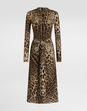 Dolce & Gabbana Leo-print Viscose Jersey Dress - Woman Collection Animal Print 40