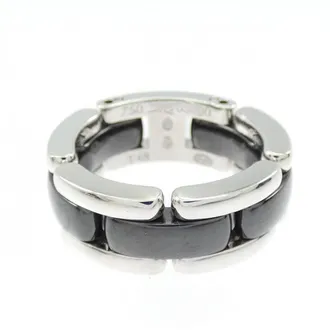 Chanel White Gold (18K) Ceramic Band Ring (Pre-Owned)