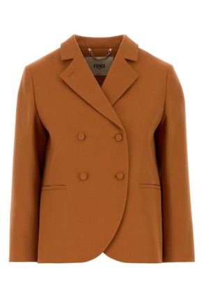 Fendi Orange Grain De Poudre Blazer
