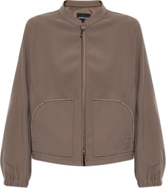 Emporio Armani Jas met geborduurd logo - Dames - Zomerjassen - Bruin - S - Jassen