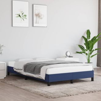 vidaXL Estructura De Cama Sin Colch&oacute;n Tela Azul 120x200 Cm Vidaxl