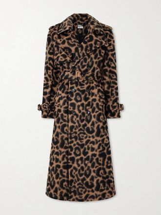 SIMKHAI Cappotto In Feltro Spazzolato Leopardato Con Cintura Rumi - Stampa animalier