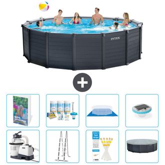 Intex Piscina Graphite Panel Redonda - 478x124 Cm - 9-piezas S576