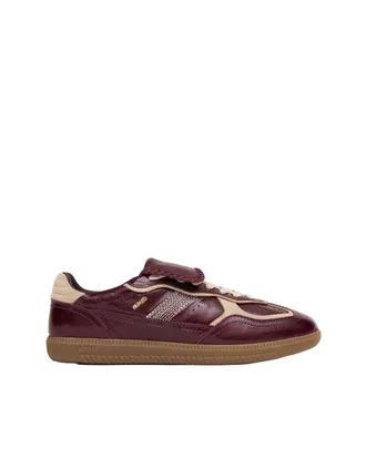 Alohas Leather Low-Top Trainer Sneaker - Burgundy