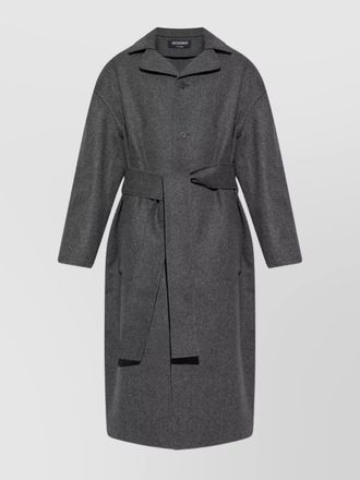 Jacquemus long belted coat notched lapels