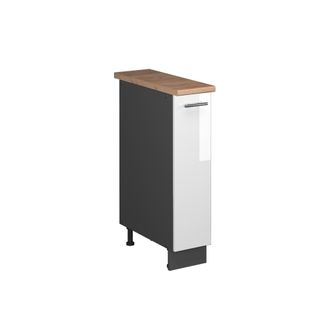 Vicco Mueble De Botica Fame-line, Blanco Alto Brillo/antracita, 20 Cm, Et Roble, Vicco
