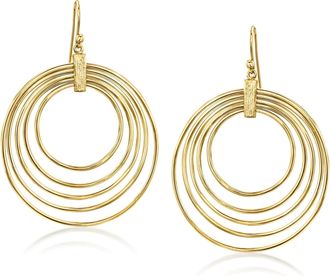 Ross-Simons 14kt Yellow Gold-Plated Multi-Circle Drop Earrings