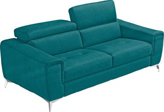 Egoitaliano 2,5-Sitzer »Francine, Designsofa, Loungesofa, Breite 213 cm, Fussfarbe chrom« Designfuss, Luxus-Microfaser BLUSH, teal