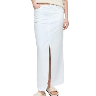 Closed Womens Denim Maxi Skirt In White