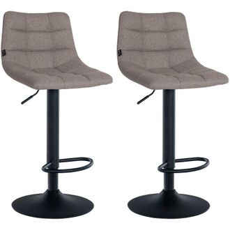 Clp Clp - Set De 2 Taburetes De Bar Jerry En Tela Gris Negro