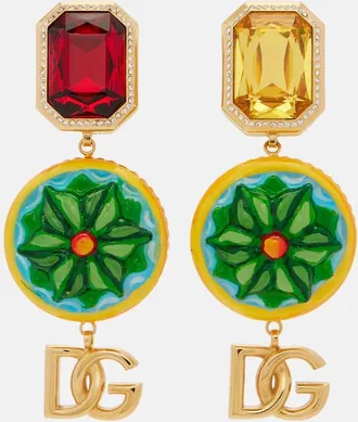 Dolce & Gabbana DG embellished clip-on earrings