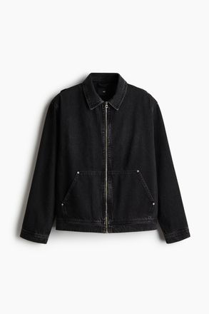 H&M Utility-Jacke in Loose Fit - Denimschwarz