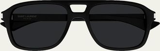 Saint Laurent Mens SL 881-001 Acetate Rectangle Sunglasses
