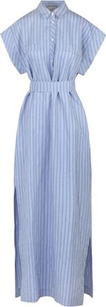 8pm Stijlvolle Maxi Jurk - Dames - Maxi kleedjes - Blauw - M - Polyester - Kleedjes