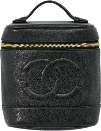 Chanel Pre-owned Handbags, female, Black, Size: ONE SIZE Pre-owned Vintage Leather Handbag