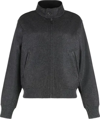 Tod's Bomberjack in Dubbel Kasjmier - Dames - Bomber jackets - Grijs - S - Kasjmier - Jassen