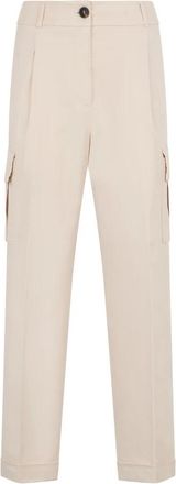 PESERICO Straight Broeken - Dames - Straight fit broeken - Beige - XL - Katoen - Broeken
